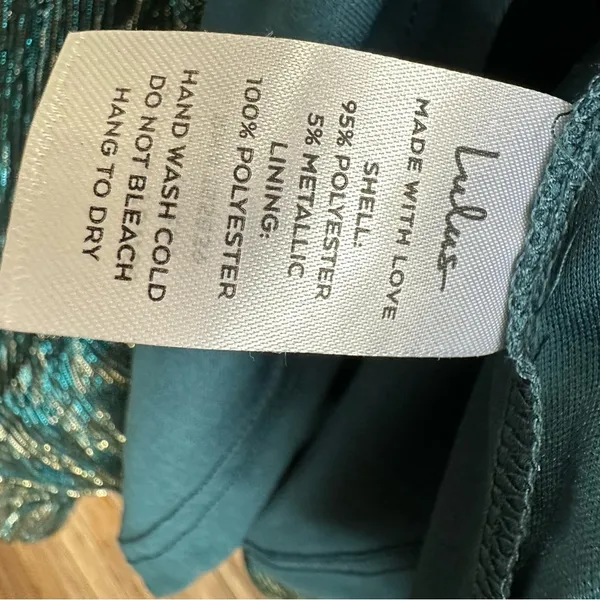 Lulus Dress Women’s Size Medium Teal Metallic Stripe Twist Back Cocktail NWT - Image 8