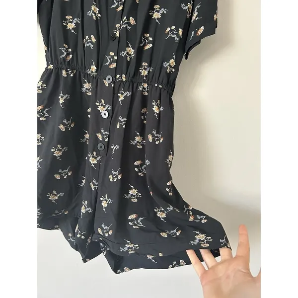 Madewell Daisy Print Button Up Boho Feminine Cottagecore Romper Size Large - Image 12