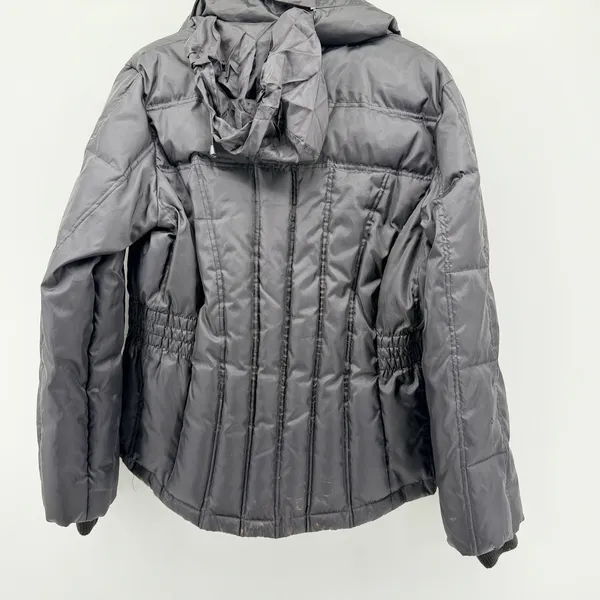 Guess Womens Black Down Feather Puffer Jacket Coat T361255 Snap Zip Front Pocket - Image 2