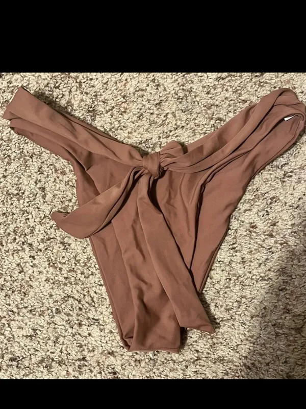 Aurelle Swim Classic Halter Bikini in Mauve Brown - Size Small - Image 4