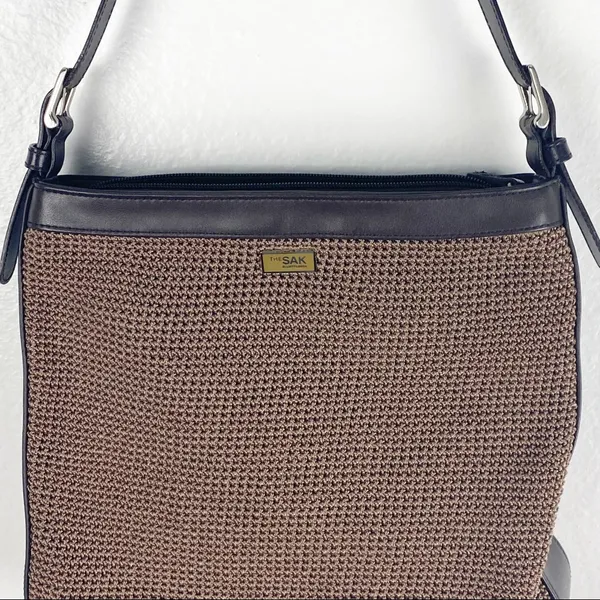 THE SAK Elliott Luca Brown Crochet Knit Adjustable Strap Shoulder Bag Casual - Image 12