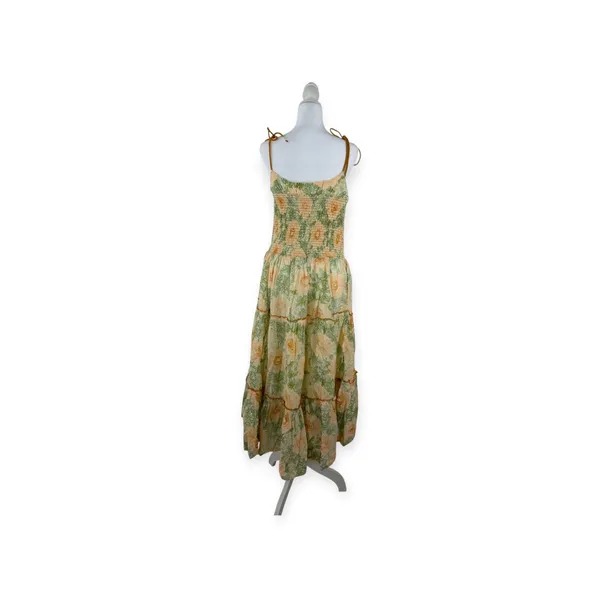 Free People NWT Green 100% Cotton Midi Dress Size XL Made In India - Image 6