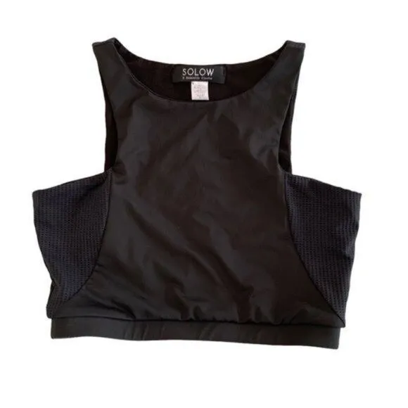 Solow X Daniella Clarke Black‎ Mesh Panel Crop Top Athleisure Streetwear Small - Image 2
