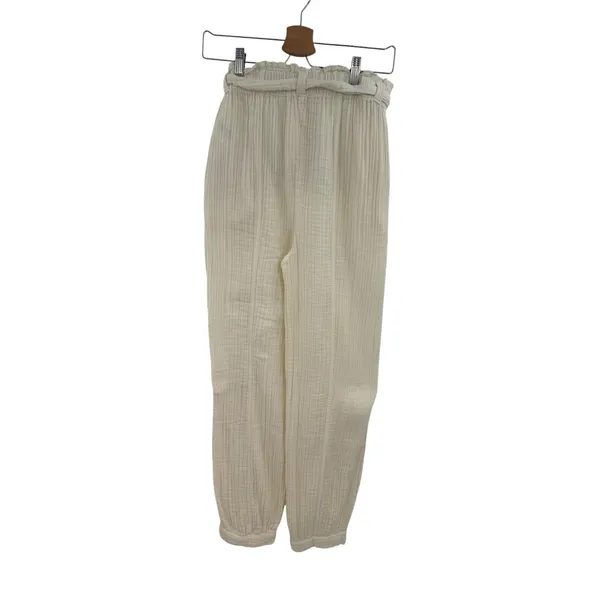 Free People Ivory Double Gauze Paperbag‎ Tie Waist Beach Pants Size XS - Image 5