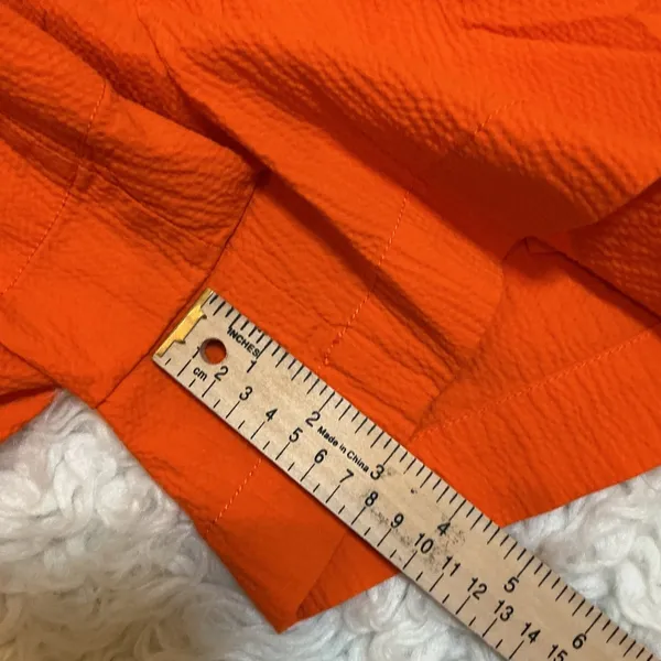 Everlane Shorts Orange Organic Cotton‎ Elastic Drawstring Casual Size S - Image 6