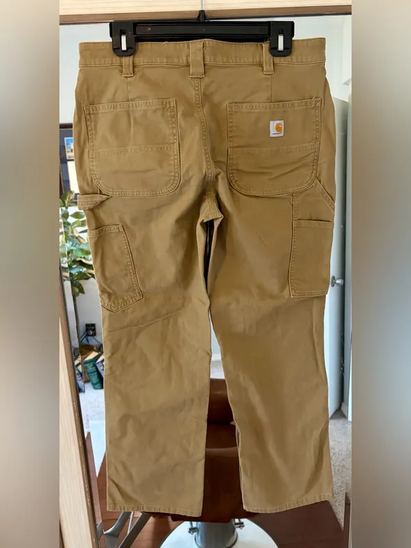 Carhartt Women’s Loose Fit Canvas Carpenter Pants Khaki size 8 Short Cotton - Image 3