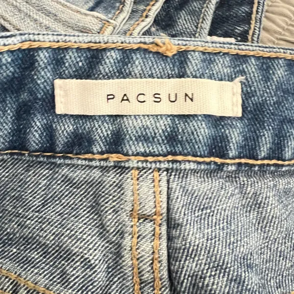 1023 |‎ PacSun High Waisted Cuffed Denim Jean Shorts Blue Womens 26 - Image 3