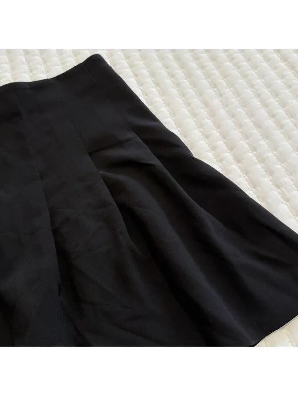 Alice + Olivia Black Employed Pleated Short Skirts A Line Sz 2 Women’s - Image 12