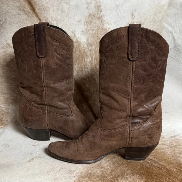 “Laredo” Burning Man‎ Cowboy Boots Vintage Size 7 B39 - Image 9