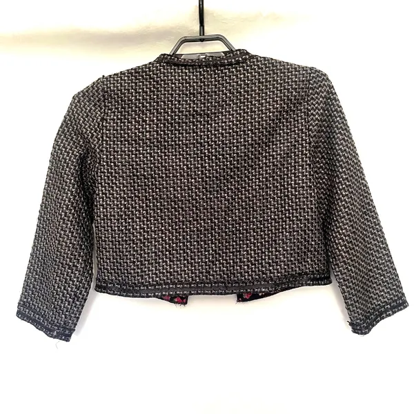 Olsenboye Cropped Houndstooth Womens Blazer M Dark Academia Indie Sleaze Preppy - Image 7