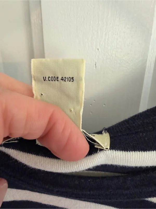Vintage 90s Eddie Bauer Striped T Shirt Men’s L Navy White Cotton - Image 4