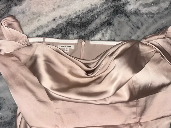 Matte Satin Birdy Grey formal dress - Image 2