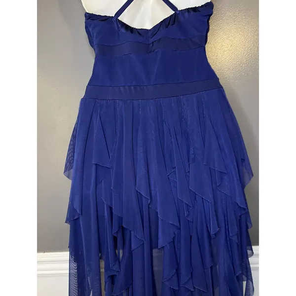 Kellé Dress Womens Medium Blue Sweetheart Ruffle Hanky Hem Hi-Low Formal - Image 11