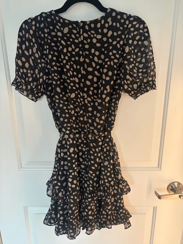 Mi Ami Francesca's Black and Taupe Mini Dress - Image 7