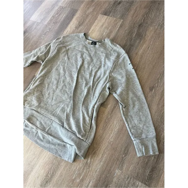 Nike Dri-FIT Gray Crewneck Sweatshirt Womens XL Just Do It Sleeve Pullover Top - Image 6