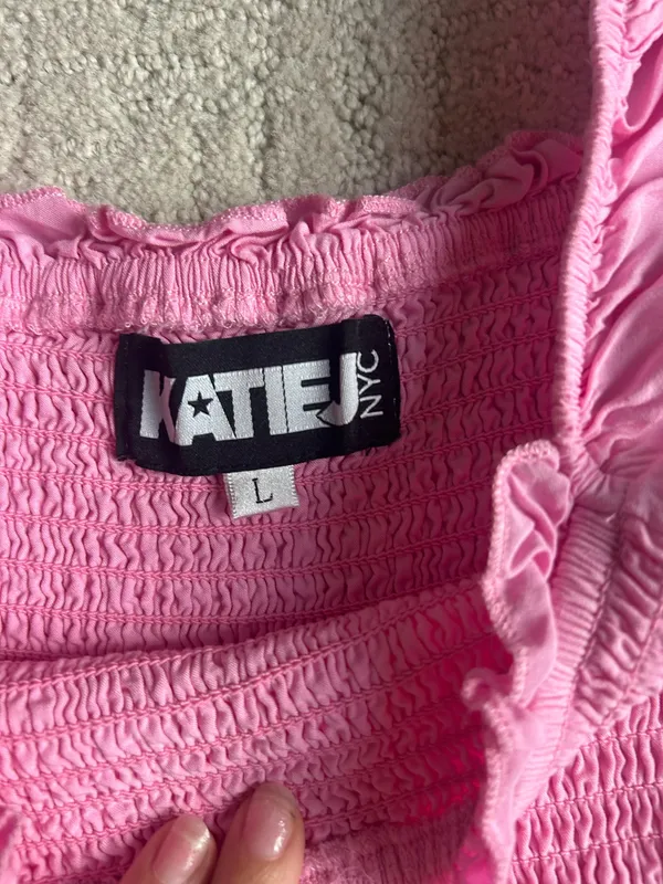 katie j nyc pink dress teen/kids size large - Image 2