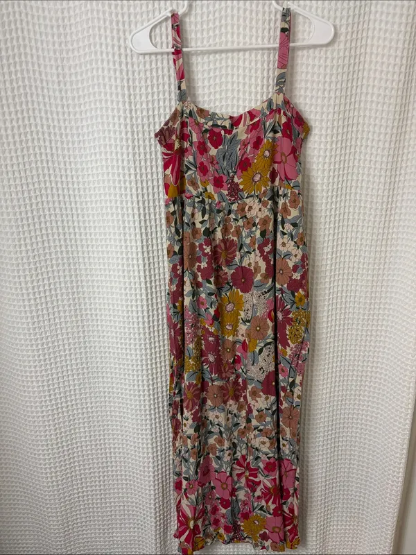 Natural Life Patti Side Slit Maxi Dress Boho Summer Floral Medium - Image 4