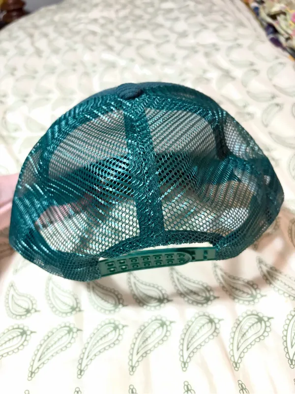 Anthropologie Worn/West Après Ski Trucker Hat Forest Green 'CHALET' Embroidered - Image 6