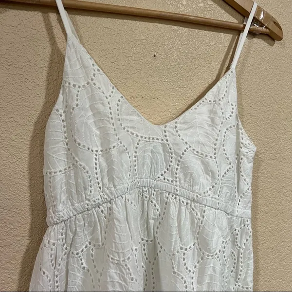 Minkpink White Nirvana Embroidered Leaf Swing Mini Dress XS - Image 3