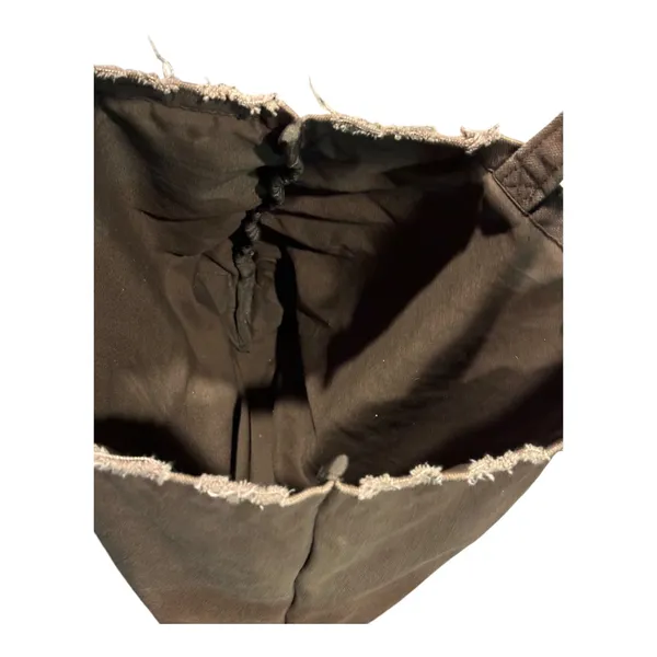 Urban Outfitters Smile Patch Distressed Canvas Brown Tote Bag - Image 12
