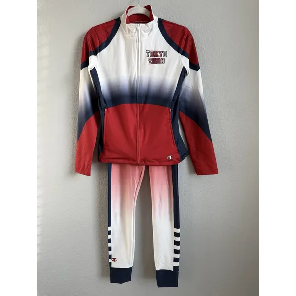 Champion Team USA 2020 Tokyo Olympics Women's Track Suit Set Jacket Leggings‎ XS - Image 2