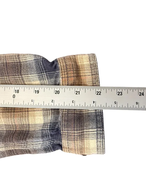 Carhartt Women’s L 12/14 Hooded Plaid Flannel Shirt Brown Blue Button Front - Image 12