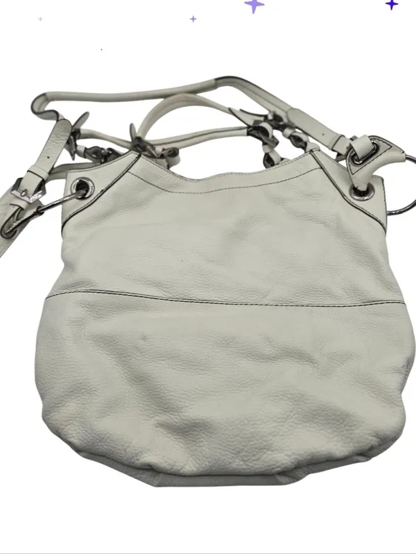 Oryany Womens Pebble Leather Handbag Shoulder Bag Purse White Silver Accents - Image 3