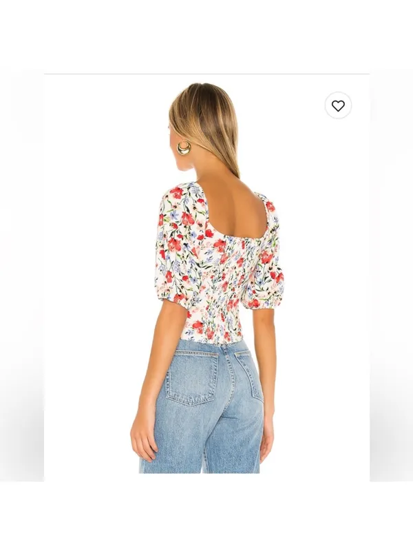 ASTR the Label Hook & Eye Square Neck Top in Red Multi - Image 4