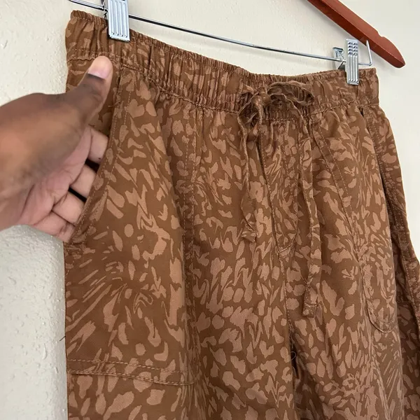 Nicole Miller Brown Printed Joggers Size XS - Image 4
