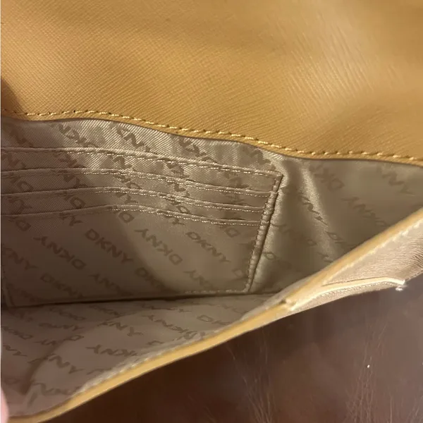 DKNY Cream Envelope Clutch with Subtle Logo - Image 5