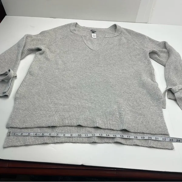 Aerie Terry Cloth Sweater Womens XL Grey Gray Wrist Tie Notch Neck‎ NEW *FLAWED - Image 10
