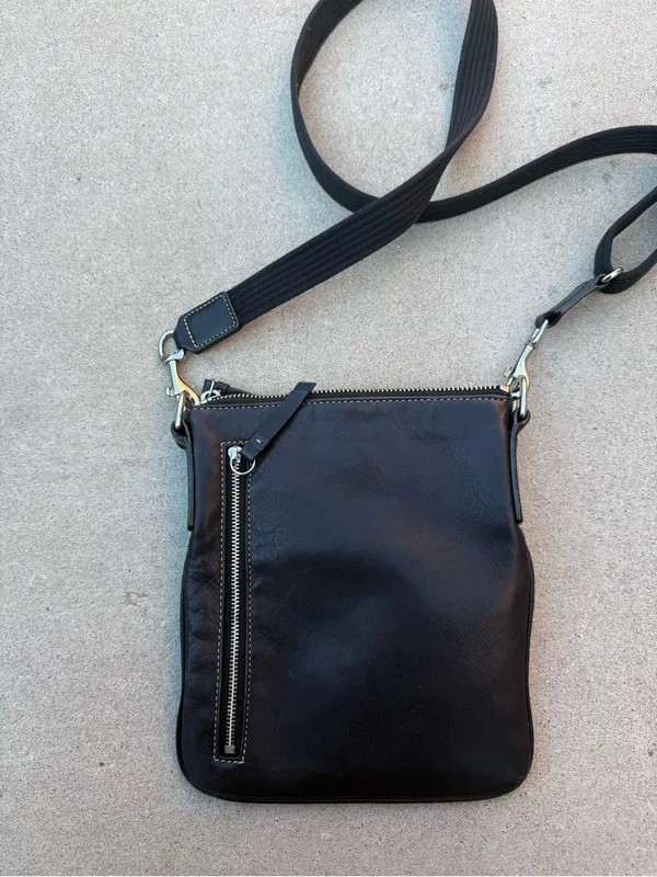 Classic Black Leather Satchel Bag Multi - Image 4