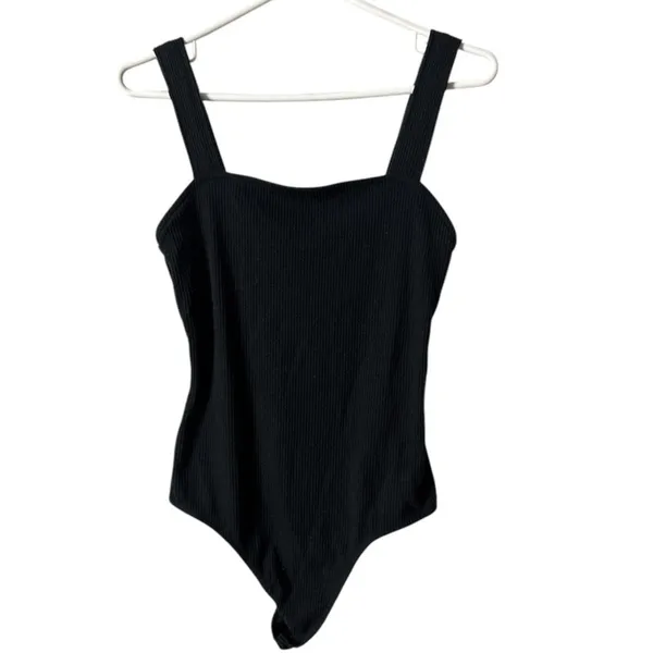 American Eagle Outfitters Women’s Wide Strap Black Bodysuit Sz L - Image 6