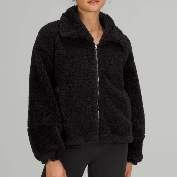 Lululemon Cinchable Fleece Zip Up Full Zip Jacket Black Women’s Size 6 - Image 2