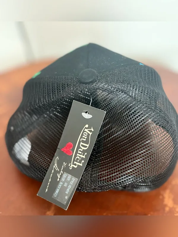 Von Dutch Black Mesh Cap with Multicolor Logo Accents - Image 3