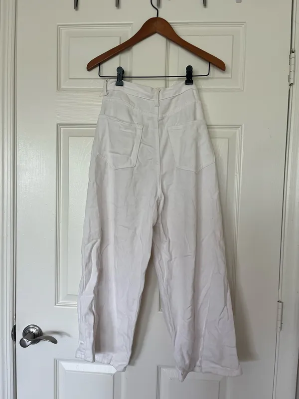SheIn White wide leg Capri pants - Image 2