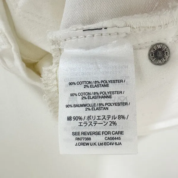 J.Crew 8" Toothpick Jean White Skinny Stretch Classic Denim Womens US 24 NWT - Image 7