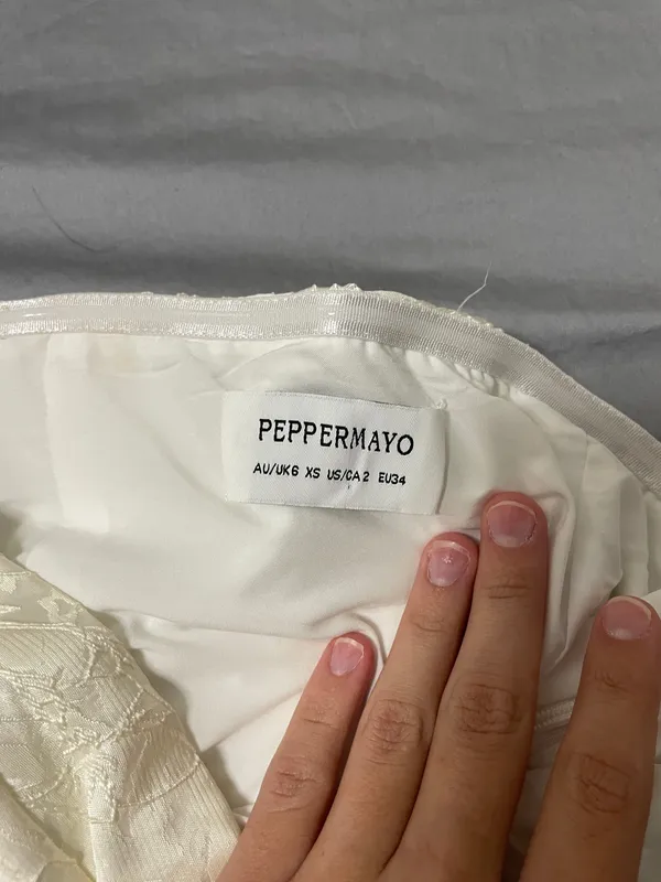 Peppermayo Mini Dress White Strapless - Image 3