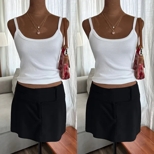 Vintage 90s Charlotte Russe Y2K Mini Skirt Large Office Siren Low Rise Boho Glam - Image 13