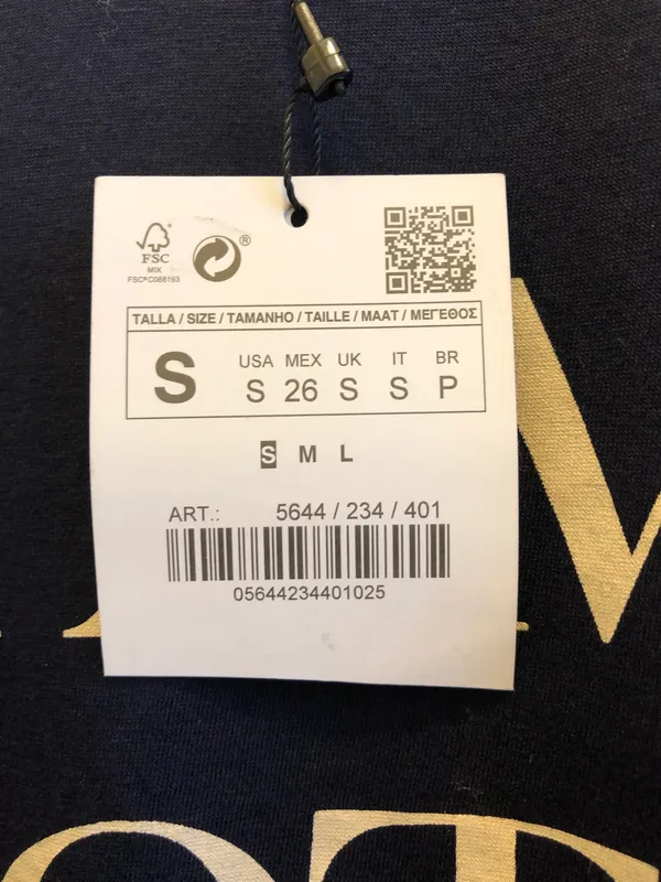 Zara Tee Women’s Size Small Blue Long Sleeve “I Am Not A Walking Logo” NWT - Image 5