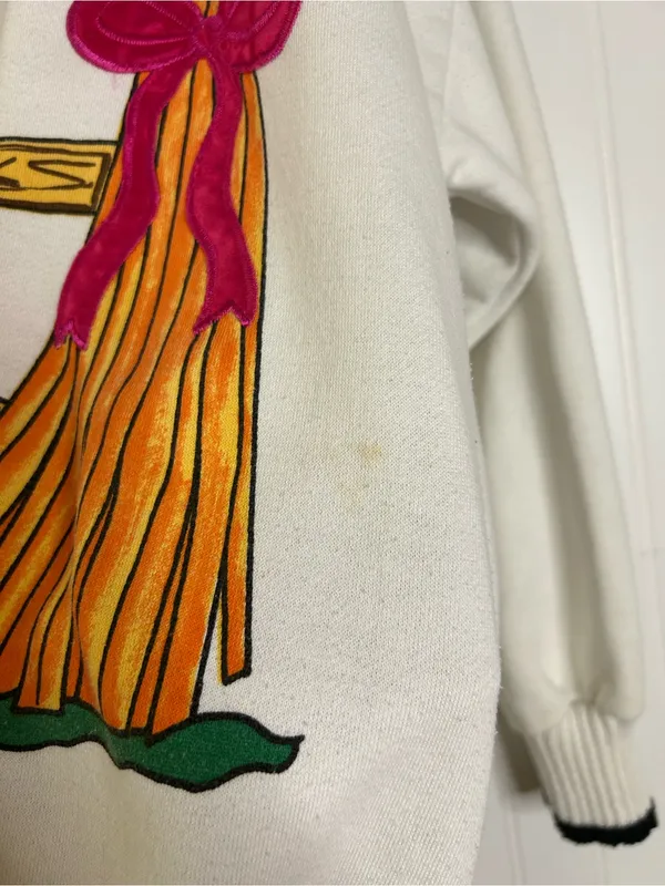 Vintage Sports Accent Halloween Fall Scarecrow Sweatshirt Size Medium - Image 4