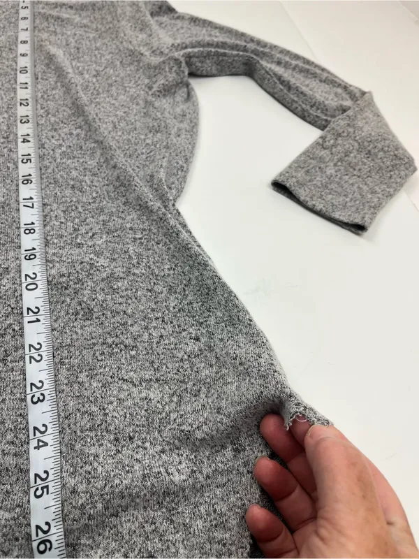 Joah Brown Heather Gray Longline Layered Tunic Long Sleeve Womens One Size FLAW - Image 9