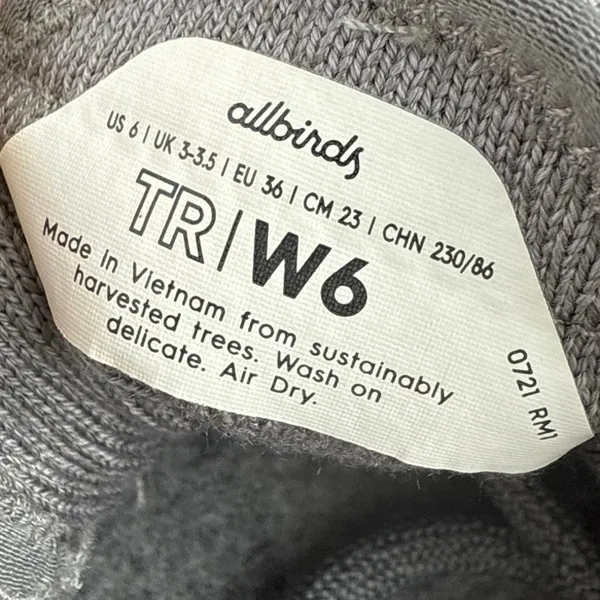 Allbirds Women's Gray Knit Lace Up Low Top Lightweight Tree Runner Shoes Size 6 - Image 10