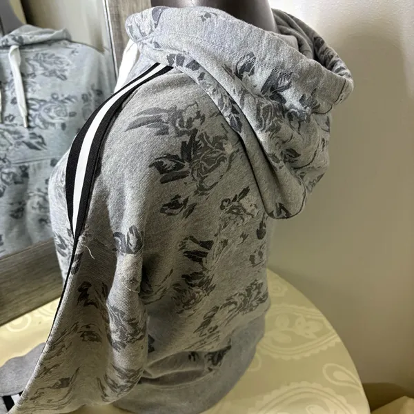 Calvin Klein Gray Floral Hoodie Sweater - Image 6