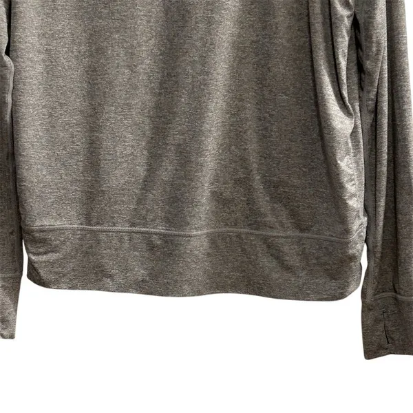 Yogalicious Women's Gray Long‎ Sleeve Top Open Back Thumb Holes Size M - Image 3