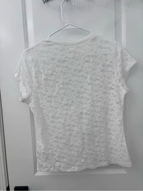 Aerie white lace short sleeve tshirt - Image 5