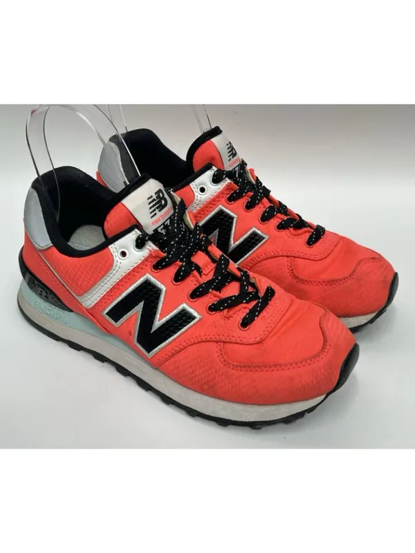 New Balance 574 Women's Shoes Sneakers Size 6 Vivid Coral Running Retro Gym - Image 2