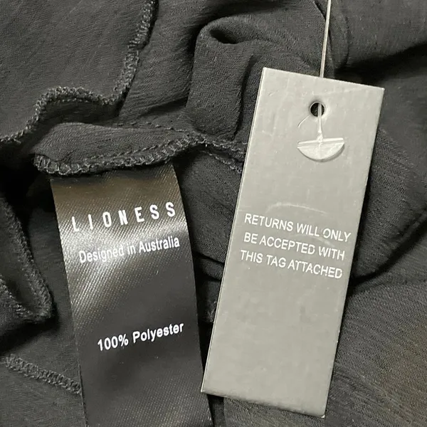 NEW Lioness Timeless Ruffle Black Sheer Mesh Scoop Neck Ruffle Blouse Top Sz L - Image 5