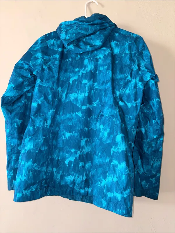 Columbia women’s blue pattern rain jacket windbreaker S - Image 4