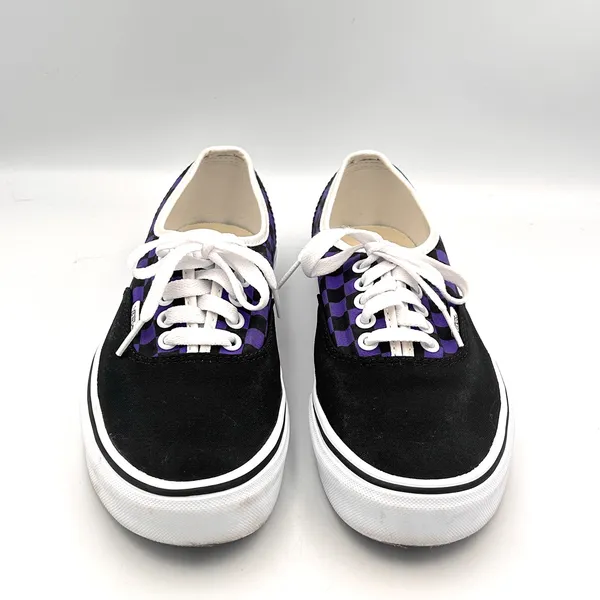 Vans Customs Shoes Womens 8.5 Mens 7 Black Purple Low Top Checkerboard Sneakers - Image 10